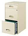Realspace® 18”D Vertical 3-Drawer File Cabinet, Pearl White