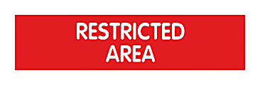 Cosco® Engraved "Restricted Area" Sign, 2" x 8", Red/White 1 thumbnail image