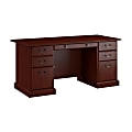 Bush Business Furniture Arlington Executive 66"W Computer Desk, Harvest Cherry, Standard Delivery