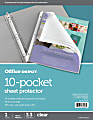 Office Depot® Brand 10-Pocket Sheet Protector, 8-1/2" x 11", Clear