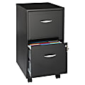 Realspace® 18"D Vertical 2-Drawer Mobile File Cabinet, Metal, Black