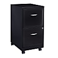 Realspace 18"D SOHO Vertical Mobile Letter-Size File Cabinet, 2 Drawers, Black 1 thumbnail image