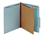Office Depot® Brand Classification Folders, 1 3/4" Expansion, Letter Size, 1 Divider, 77% Recycled, Blue, Pack Of 5 Folders