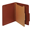 Office Depot® Brand Classification Folders, 1 3/4" Expansion, Letter Size, 1 Divider, 77% Recycled, Red, Pack Of 5 Folders