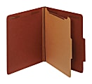 Office Depot® Brand Classification Folders, 1 3/4" Expansion, Letter Size, 1 Divider, 77% Recycled, Red, Pack Of 5 Folders 1 thumbnail image