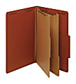 Office Depot® Brand Classification Folders, 2 1/2" Expansion, Legal Size, 2 Dividers, 100% Recycled, Red, Pack Of 5 Folders