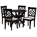 Baxton Studio Sandra Dining Set, 29-15/16”H x 35-7/16”W x 35-7/16”D, Gray/Dark Brown 1 thumbnail image