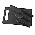Oster Slice Craft 4-Piece Cutlery Set With Cutting Board, Black