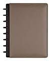 TUL® Discbound Notebook, Junior Size, Leather Cover, Narrow Ruled, 60 Sheets, Gray