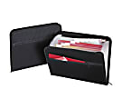 Globe-Weis® Expanding Poly Fabric Files With Zipper Closure, 13 Pockets, Letter Size, Black
