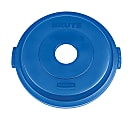 Rubbermaid 32 gal Single Stream Recy. Lid - Plastic - Blue - 1 Each 1 thumbnail image
