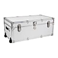 Seward Traveler Trunk With Wheels And Lock, 12 1/4" x 30" x 15 3/4", White 1 thumbnail image