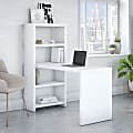 kathy ireland® Office by Bush Business Furniture Echo 56"W Bookcase Desk, Pure White, Standard Delivery