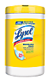 Lysol Disinfecting Wipes, Citrus Scent, 7" x 8", White, 110 Wipes Per Canister, Case Of 6 Canisters