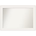 Amanti Art Non-Beveled Rectangle Framed Bathroom Wall Mirror, 29-1/2" x 41-1/2", Ridge White