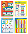 Carson-Dellosa Math Chartlets, 17" x 22", Multicolor, Grade 3 - 5, Pack Of 4
