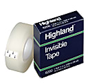 3M™ Highland™ 6200 Invisible Tape, 3/4" x 1,296, Clear, Pack Of 12