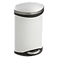 Safco® Hands-Free Step-On Trash Receptacle, 3 Gallons, 12" x 8 1/2" x 17", White 1 thumbnail image