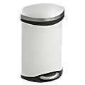 Safco® Hands-Free Step-On Trash Receptacle, 3 Gallons, 12" x 8 1/2" x 17", White