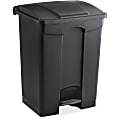 Safco Plastic Step-on Receptable, 17 gal Capacity, Rectangular, 26.3"H x 19.8"W x 16.3"D, Plastic, Black 1 thumbnail image