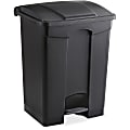 Safco Plastic Step-on Receptable - 17 gal Capacity - Rectangular - 26.3" Height x 19.8" Width x 16.3" Depth - Plastic - Black