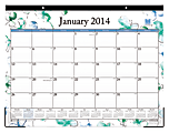 Blue Sky™ Lindley Desk Pad Calendar, 22" x 17", 50% Recycled, January-December 2014