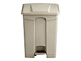 Safco Plastic 17 Gallon Step-on Wastebasket, Tan 1 thumbnail image