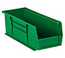 B O X Packaging Plastic Stack & Hang Bin Boxes, 11" x 10 7/8" x 5", Green, Case Of 6
