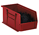B O X Packaging Stack & Hang Plastic Bin Boxes, 16 1/2" x 14 3/4" x 7", Red, Case Of 6