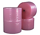 B O X Packaging Anti-Static Air Bubble Rolls, 1/2" x 24" x 250', Pink, Pack Of 2 1 thumbnail image