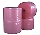 B O X Packaging Anti-Static Air Bubble Rolls, 1/2" x 24" x 250', Pink, Pack Of 2