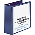 Business Source Easy-Open View 3-Ring Binder, 4" D-Rings, Navy 1 thumbnail image
