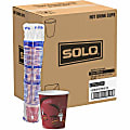 SOLO® Paper Hot Drink Cups in Bistro® Design, 3.35" Diameter x 3.82" h, 10oz, Maroon, 1,000/CT 1 thumbnail image