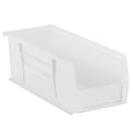Partners Brand Plastic Stack & Hang Bin Boxes, Small Size, 10 7/8" x 4 1/8" x 4", Clear, Pack Of 12