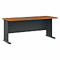 Bush Business Furniture Office Advantage 72"W Computer Desk, Natural Cherry, Standard Delivery