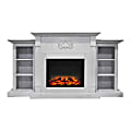 Cambridge® Sanoma Electric Fireplace With Built-In Bookshelves And Enhanced Log Display, White 1 thumbnail image