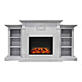 Cambridge® Sanoma Electric Fireplace With Built-In Bookshelves And Enhanced Log Display, White