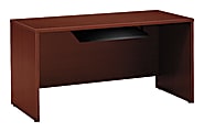 Bush Business Furniture Components 60"W Computer Desk Credenza With Universal Keyboard Shelf, Mahogany, Premium Installation
