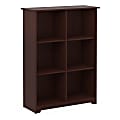 Bush Furniture Cabot 6 Cube Bookcase, Harvest Cherry, Standard Delivery