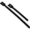 C2G 8in Screw-mountable Hook-and-Loop Cable Ties - 10pk - Cable Tie - Black - Nylon - 10 Pack 1 thumbnail image