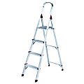 Louisville 4' Alum Platform Step Ladder - 200 lb Load Capacity - 38.3" x 18.4"48" - Aluminum