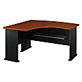 Bush Business Furniture Office Advantage L Bow Desk Left Handed, 60"W x 44"D, Hansen Cherry/Galaxy, Standard Delivery