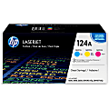 HP 124A Cyan, Magenta, Yellow Toner Cartridges, Pack Of 3, CE257A 1 thumbnail image