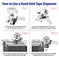 Heavy-Duty Carton Sealing Tape Dispenser 4 6 Pack Blue/White Tape Logic 
