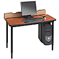 Bretford Basic Quattro Voltea Flip-Top Computer Table, 24-32"H x 48" 24"D, Wild Cherry/Black