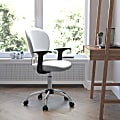 Flash Furniture Mesh Mid-Back Swivel Task Chair With Arms, White/Silver