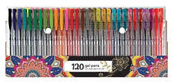 Office Depot® Brand Gel Pens, Fine/Medium Points, 0.7 - 1.0 mm, Clear Barrels, Assorted Ink Colors, Pack Of 120 1 thumbnail image