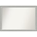 Amanti Art Non-Beveled Rectangle Framed Bathroom Wall Mirror, 27” x 39”, Bel Volto Silver