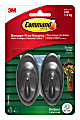 Command Outdoor Terrace Plastic Hooks With All-Weather Removable Strips, 3 Lb, 3"H x 1"W x 1"D, Slate, Set Of 2 Hooks and 4 Strips 1 thumbnail image