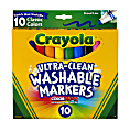Crayola® Ultra-Clean Washable Markers, Broad Tip, Assorted Classic Colors, Box Of 10 1 thumbnail image